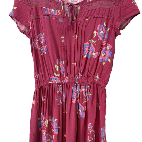 Matilda Jane Women's Pink Floral Rayon Lace Detail Dress Size M - Picture 5 of 12